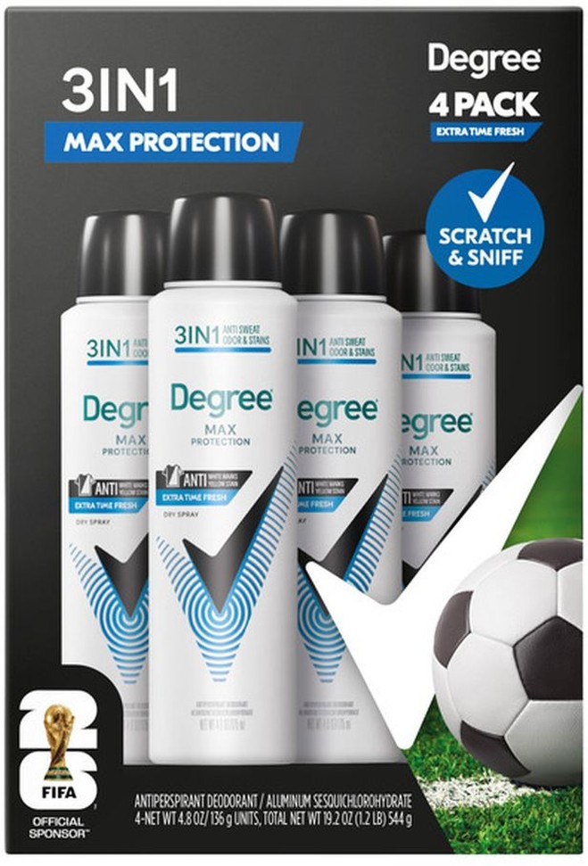 Men's Max Protection 3 in 1 Fresh Dry Spray, 4.8 oz, 4-pack