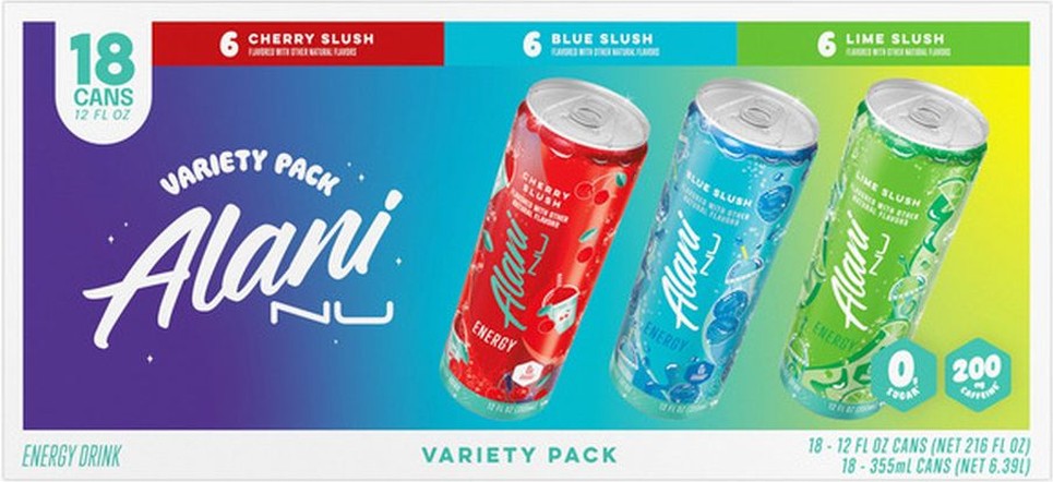 Energy Drink, Lime Slush Variety Pack, 12 fl oz, 18-count