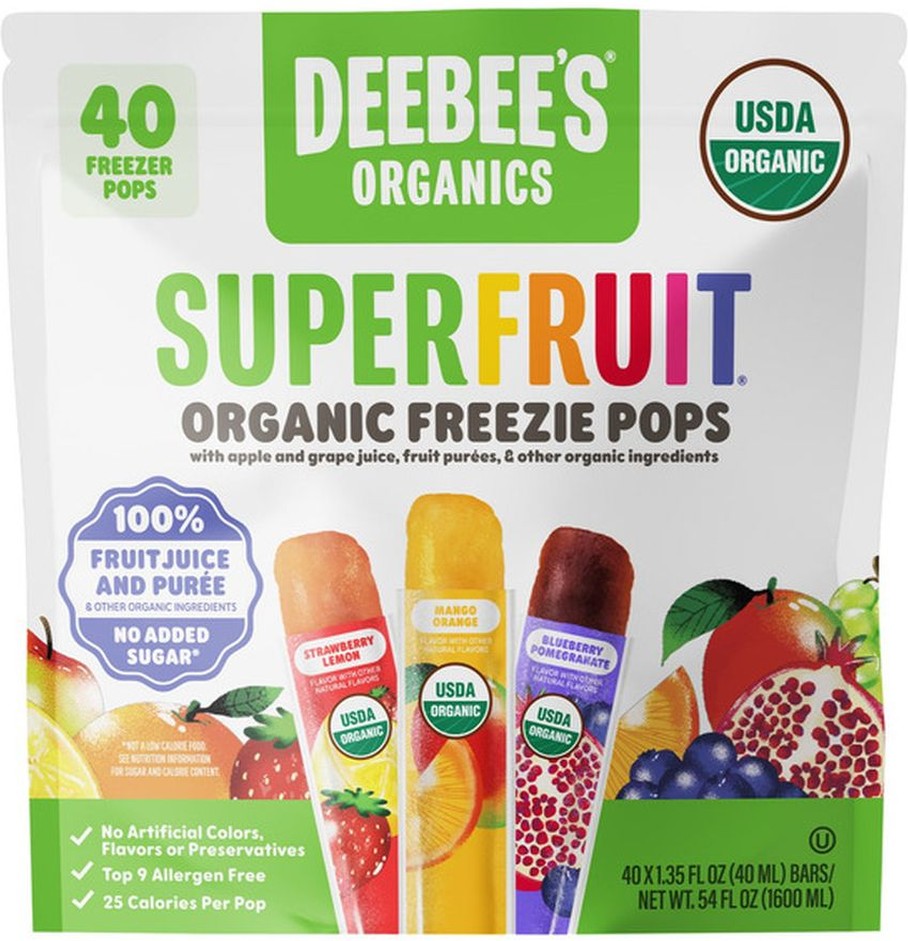 Organic Superfruit Freezie Pops Variety Pack, 1.35 fl oz, 40-count