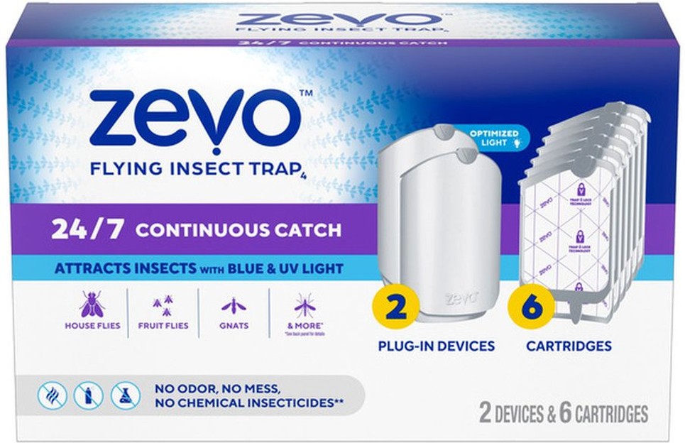 Flying Insect Trap Starter Kit, 2 Devices + 6 Refills