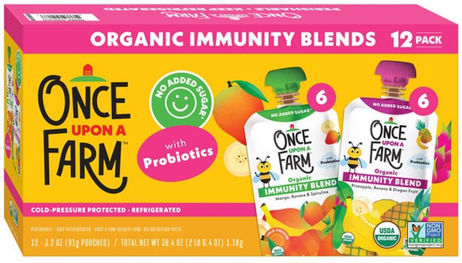 Once Upon a Farm Organic Immunity Blends Variety Pack, 3.2 fl oz, 12-count