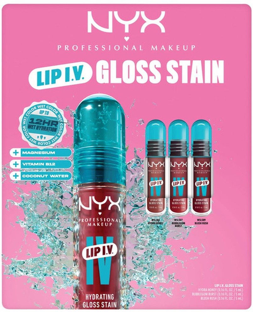 Lip IV Hydrating Gloss Stain 0.16 fl oz Set, 3 Shades