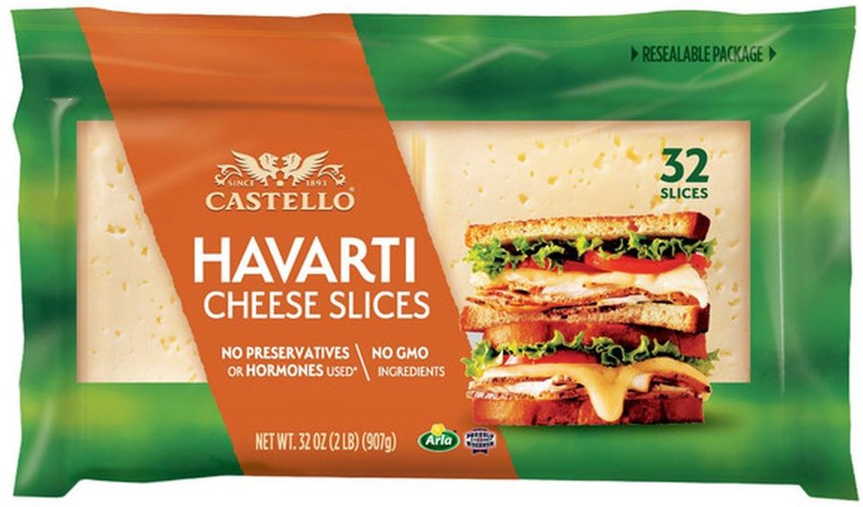 Havarti Cheese Slices, 32 oz