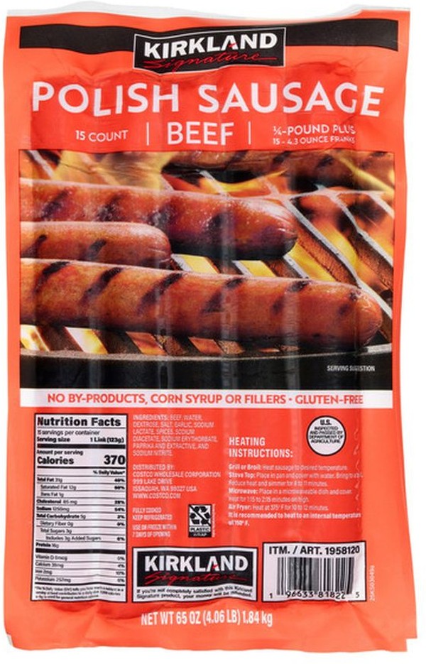 Beef Polish Sausage, 4.3 oz, 15-count