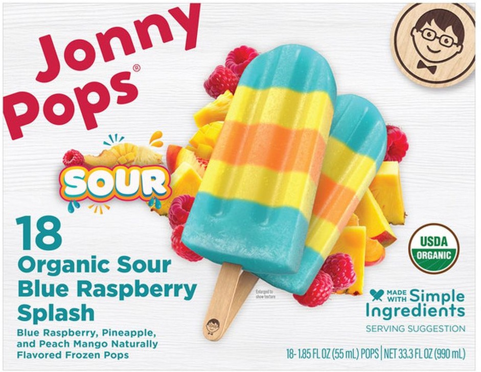 Sour Blue Raspberry Splash Dairy Free Pops, 18-count