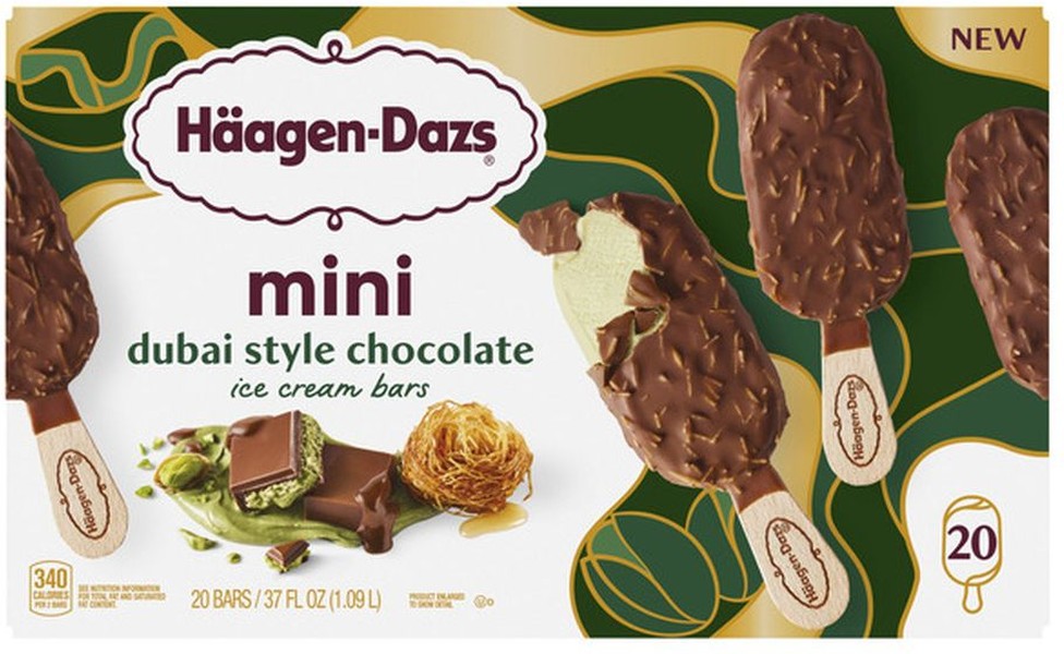 Dubai Style Chocolate Mini Ice Cream Bars, 1.85 fl oz, 20-count