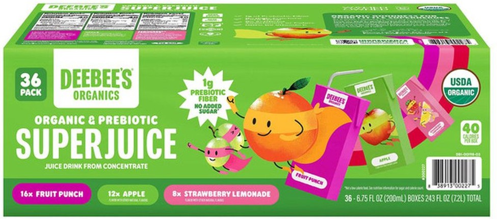 Organic Juice Boxes, 6.75 oz, 36-count