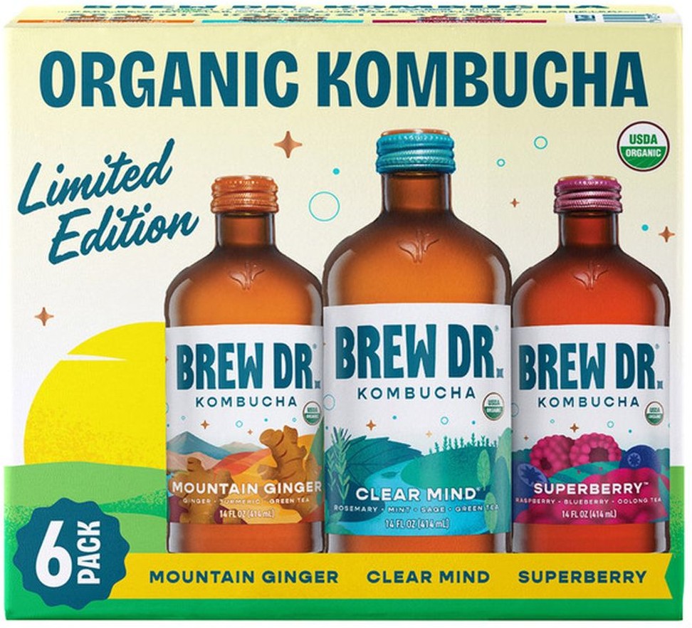 Organic Kombucha Variety Pack, 14 fl oz, 6-count