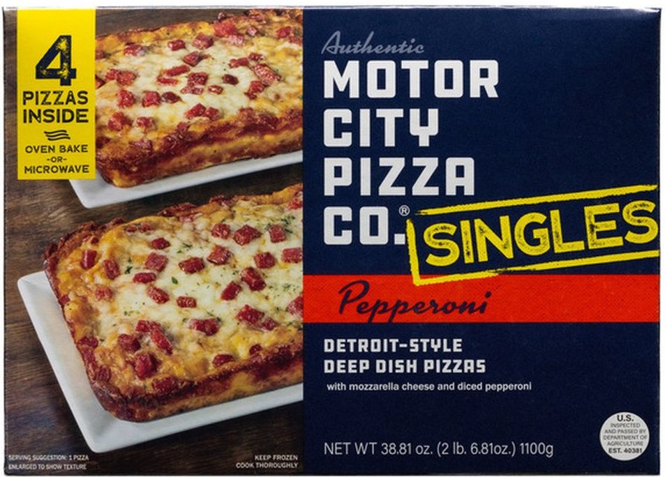 Singles Pepperoni Detroit-Style Deep Dish Pizzas, 9.7 oz, 4-count