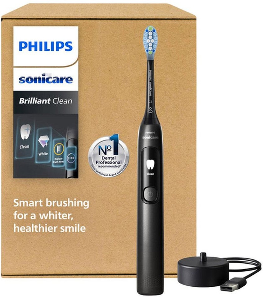 Brilliant Clean Sonic Electric Rechargeable Toothbrush, 2 Settings, Black or Purple