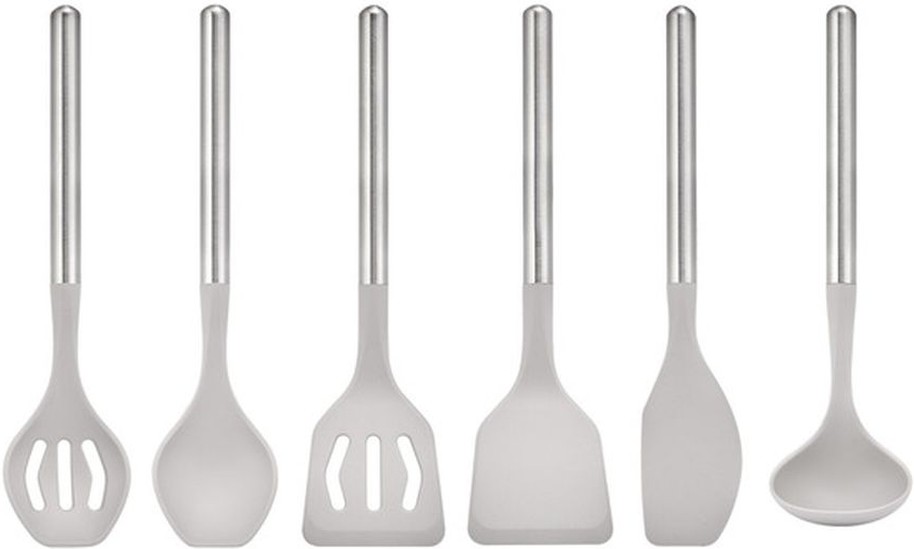 6-piece Stainless Steel and Silicone Tool Set