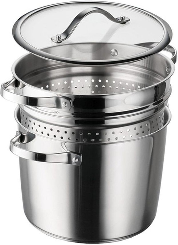 8-Quart Stainless Steel Tri-ply Base Multicooker with Pasta Insert