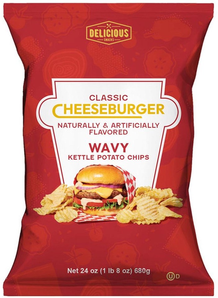 Snacks Classic Cheeseburger Potato Chips, 24 oz