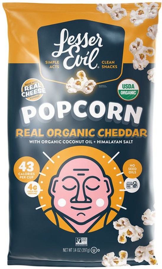 Popcorn, Real Organic Cheddar, 14 oz
