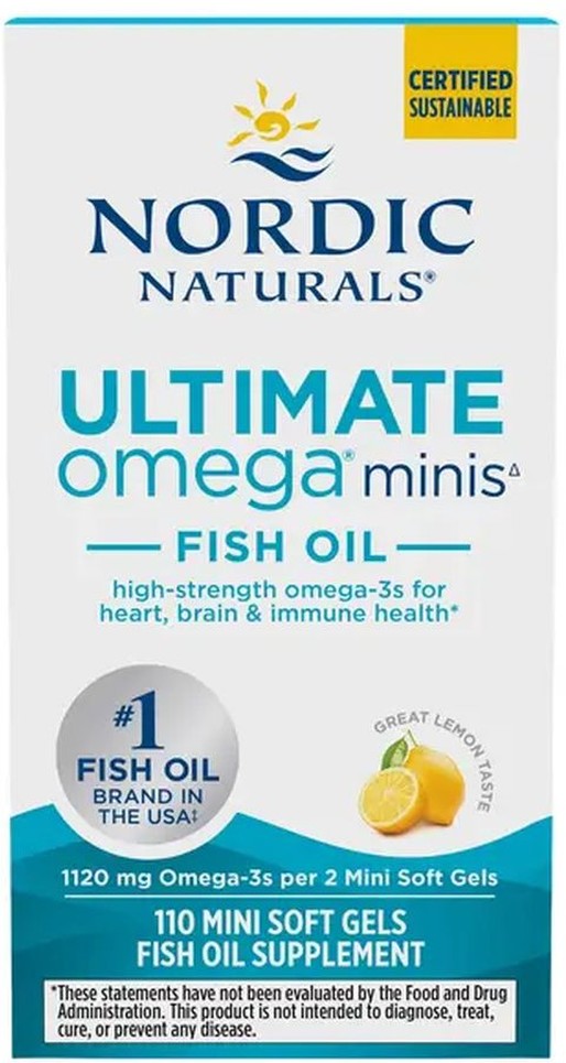 Omega Mini Fish Oil, 110 Mini Softgels, Lemon Flavor