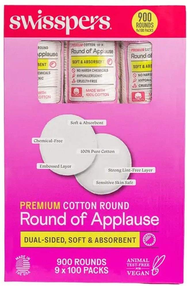 Premium Hypoallergenic Cotton Rounds, 900-count
