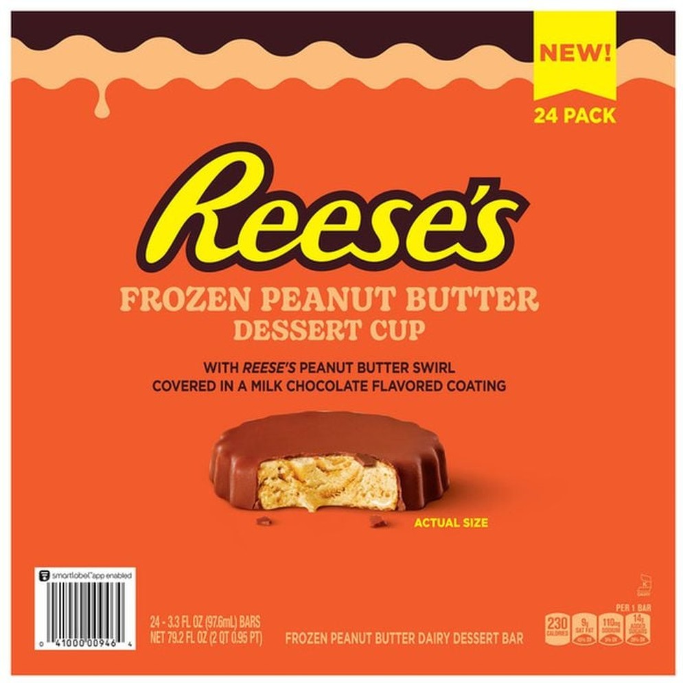 Frozen Peanut Butter Dessert Cup, Peanut Butter and Chocolate, 3.3 fl oz, 24-count