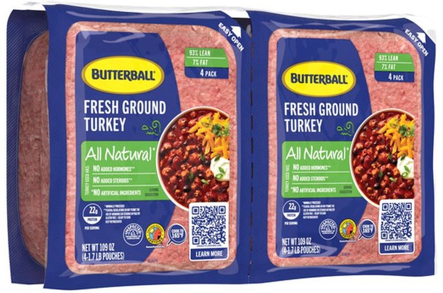 Ground Turkey 93% Lean 7% Fat, 1.7 lbs, 4 ct