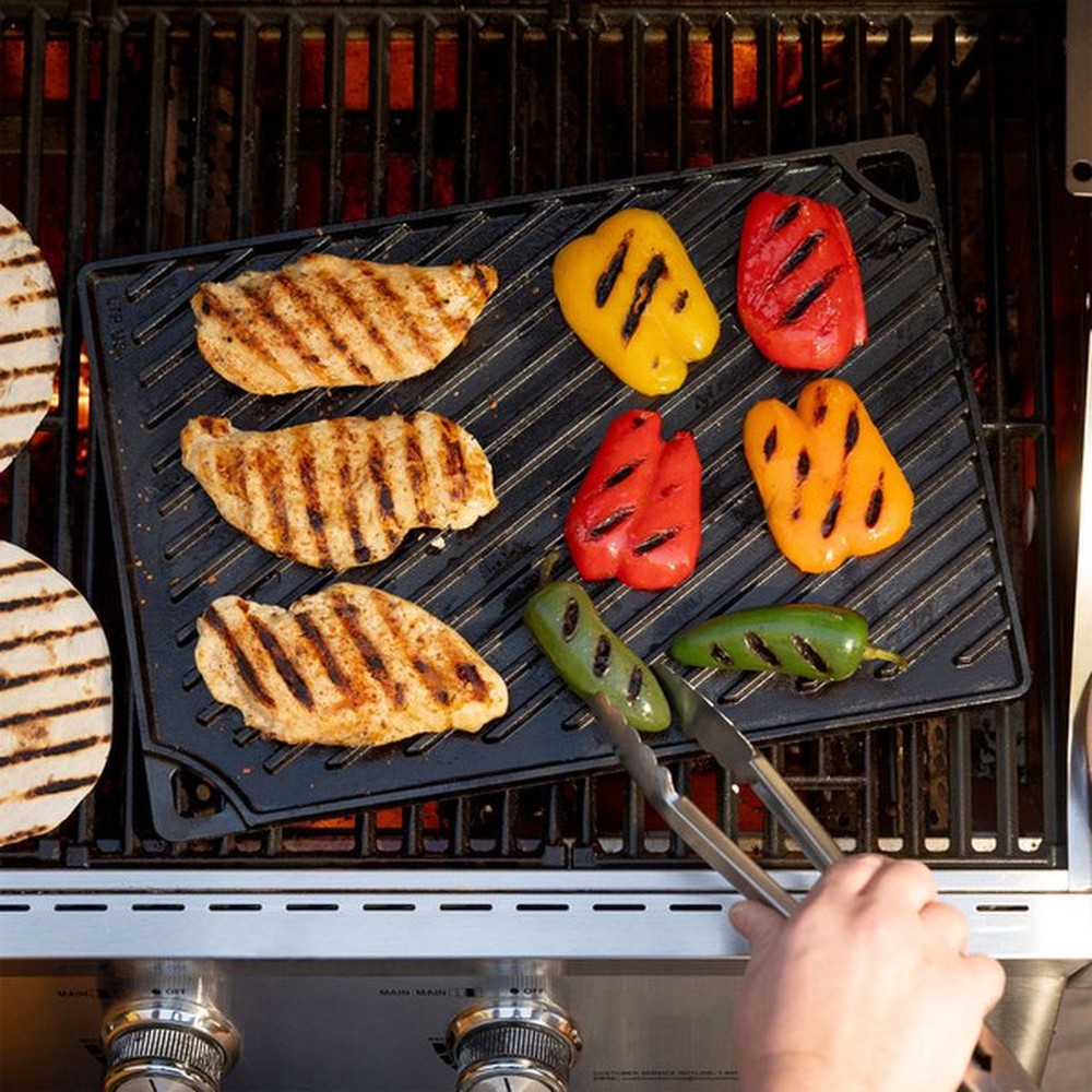Pre-Seasoned Cast Iron Reversible Grill and Griddle