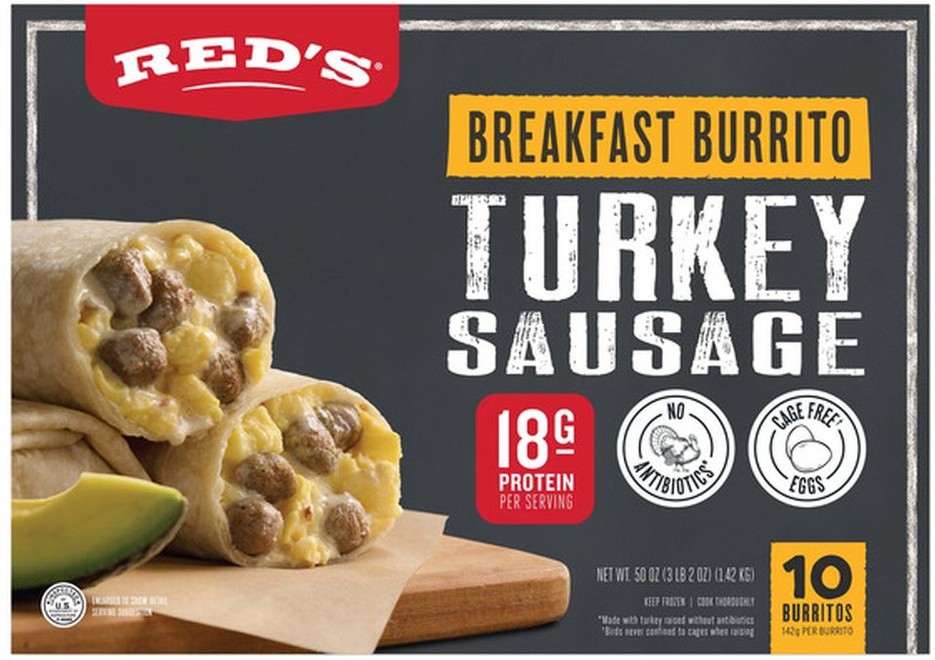 Turkey Sausage, Egg & Three Cheese Breakfast Burrito, 50 oz