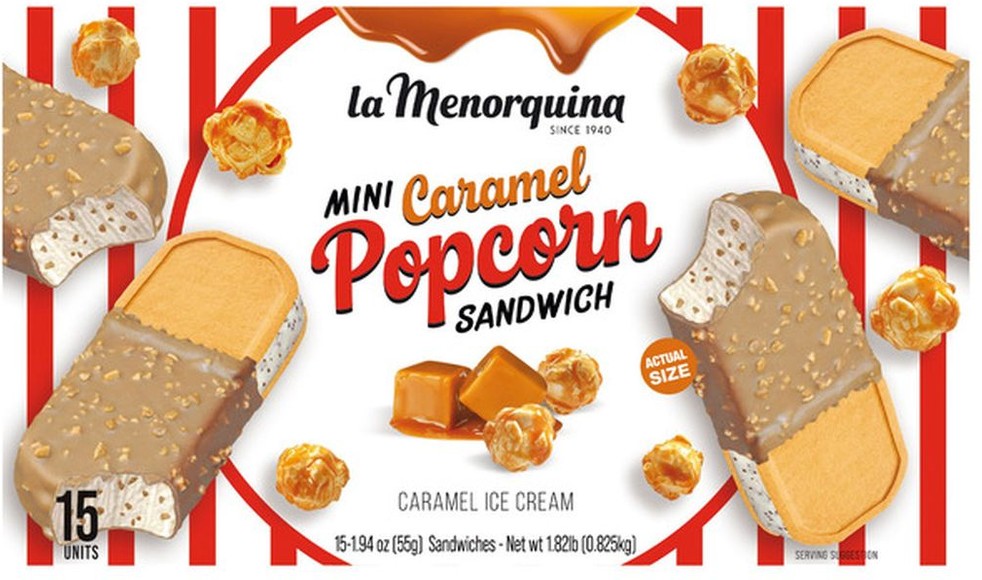 Mini Caramel Popcorn Ice Cream Sandwich, 15-count