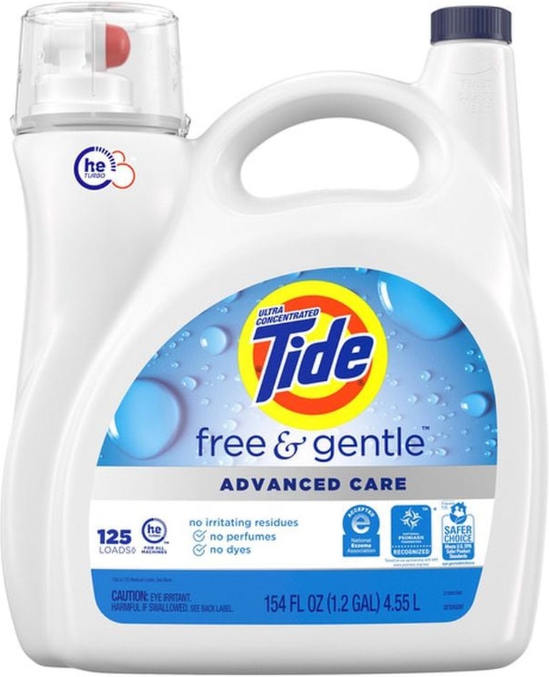 Advanced Care Liquid Laundry Detergent, Free & Gentle, 125 Loads, 154 fl oz