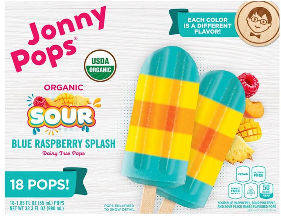 Sour Blue Raspberry Splash Dairy Free Pops, 18-count