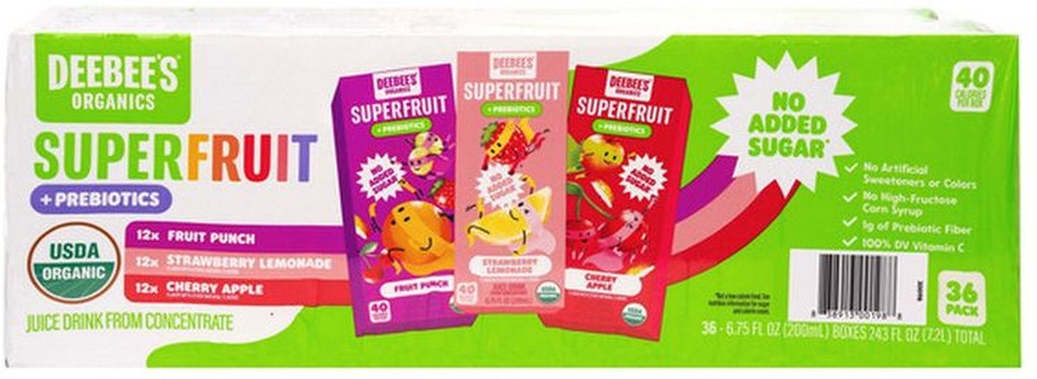 Organic Juice Boxes, 6.75 oz, 36-count