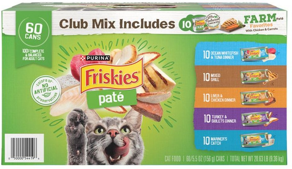 Cat Food Pate, Variety Pack, 5.5 oz, 60-count