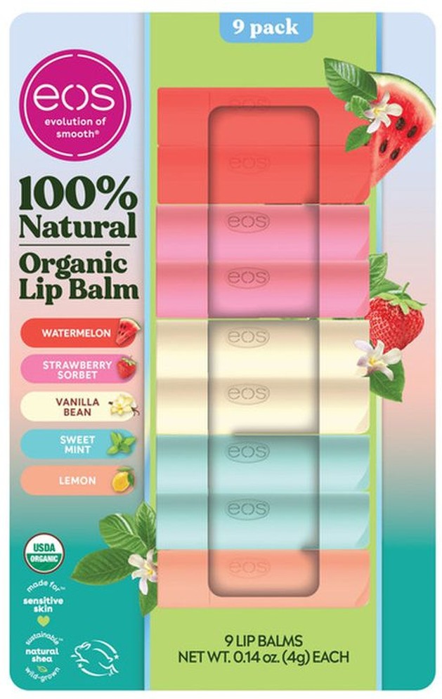 Natural USDA Organic Lip Balm, 9 Sticks