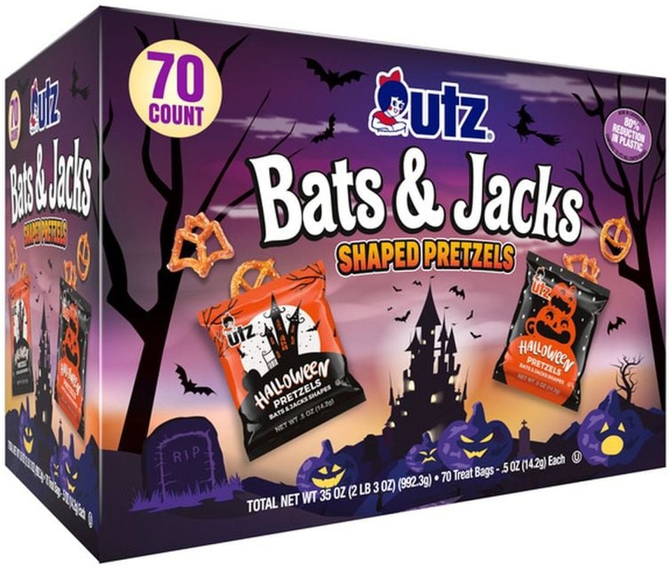 Bats & Jack Shaped Halloween Pretzels, 70-count
