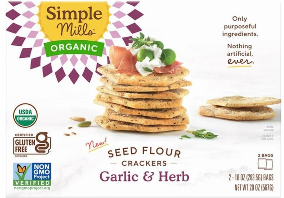 Organic Seed Crackers Garlic & Herb, 10 oz, 2-count