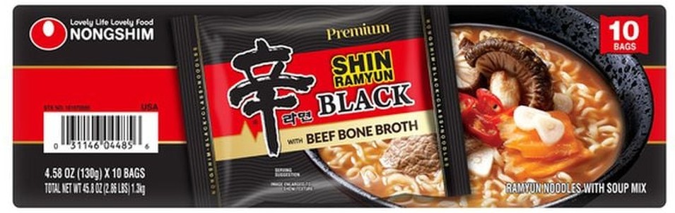 Shin Ramyun with Beef Bone Broth, 4.58 oz, 10-count