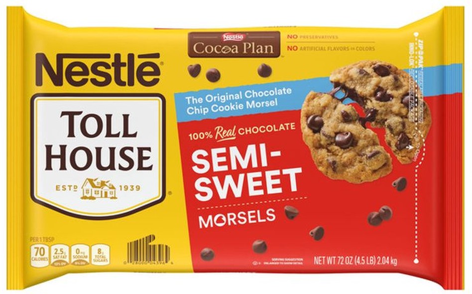 Semi-Sweet Chocolate Morsels, 72 oz