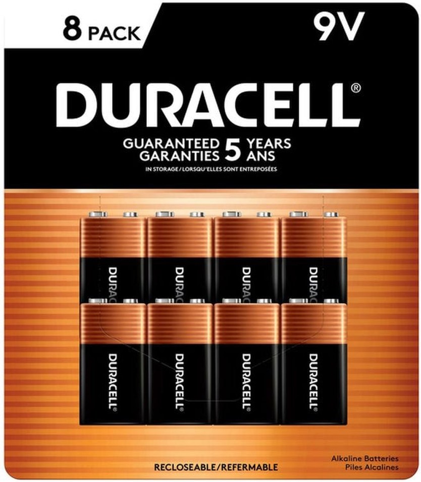 Alkaline 9 Volt Batteries, 8 ct