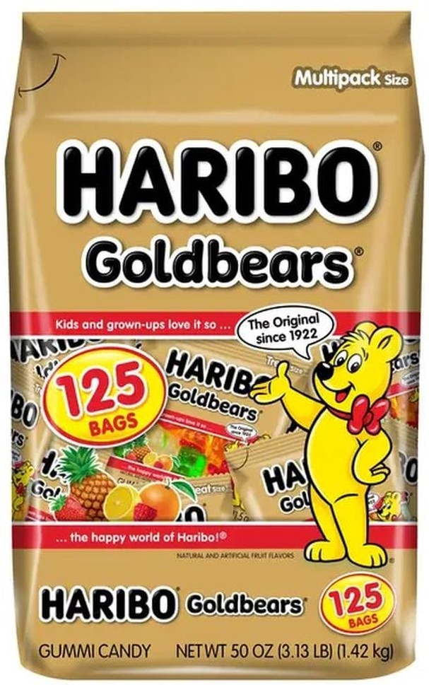 Goldbears Gummi Candy, Mini Bags, 0.4 oz, 125-count