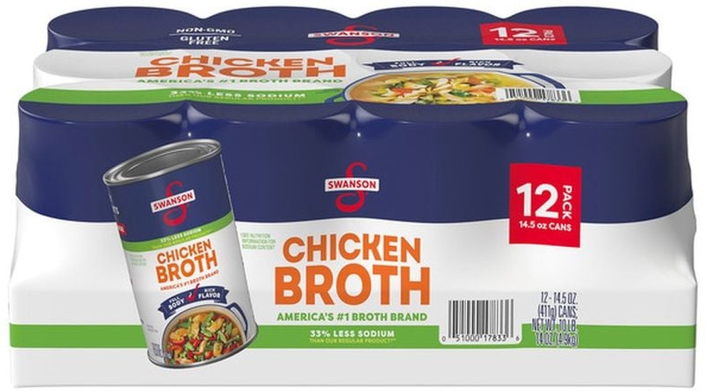 All Natural 33% Less Sodium Chicken Broth, 12 X 14.5 oz