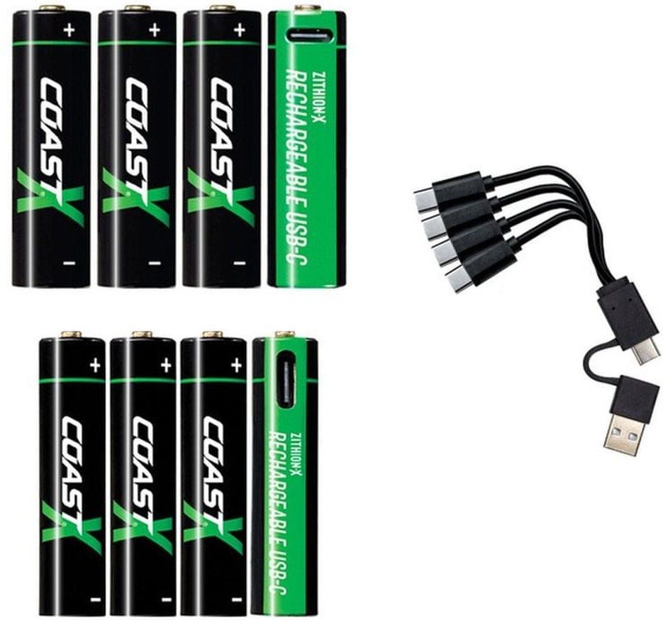 AA/AAA USB-C Rechargeable Lithium Batteries, 8-Count