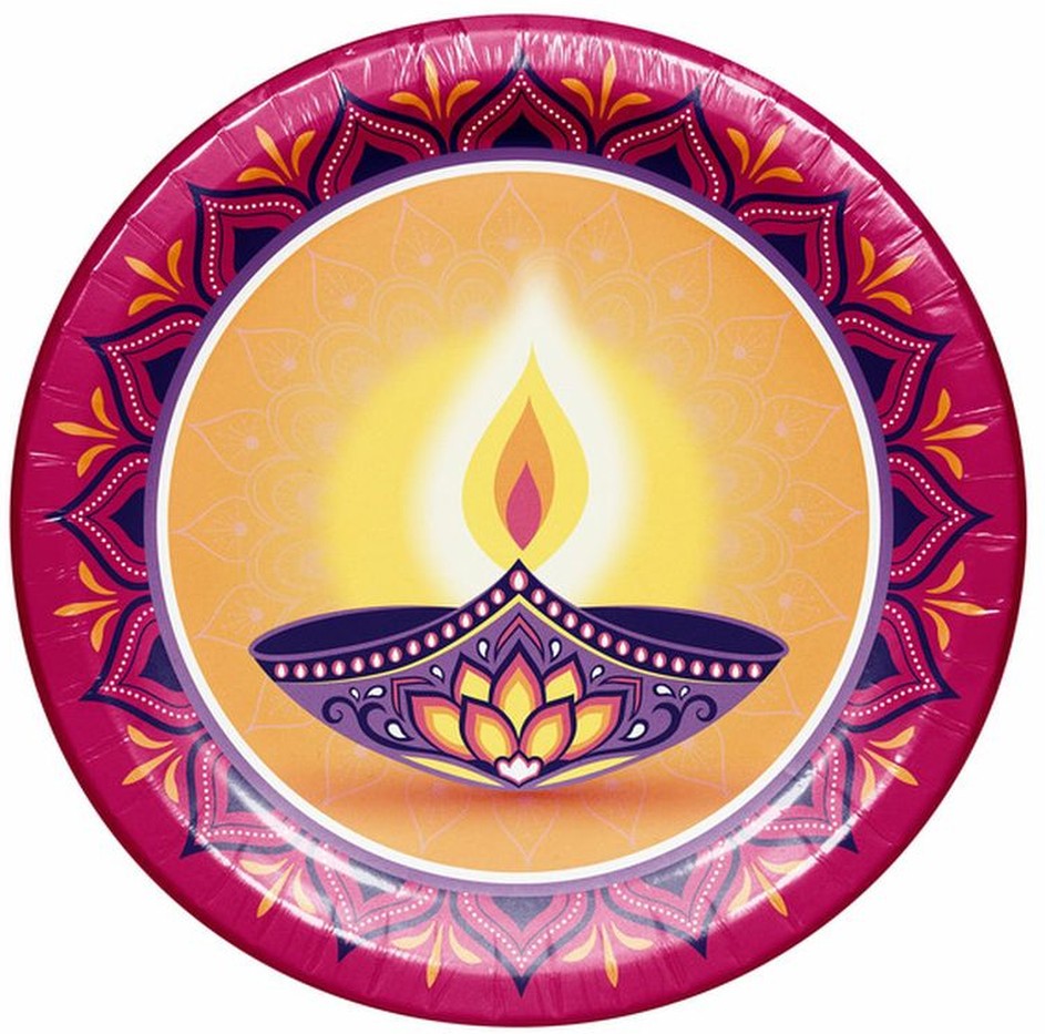 Diwali 10" Paper Plates, 100-count