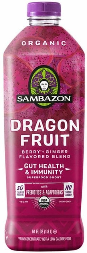 Organic Dragon Fruit Blend Juice, Berry and Ginger, 64 oz