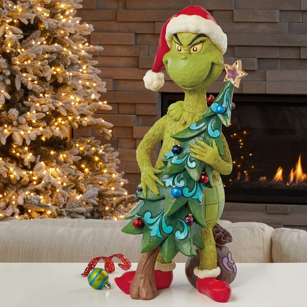 Holiday Grinch Stealing Tree Statue by
