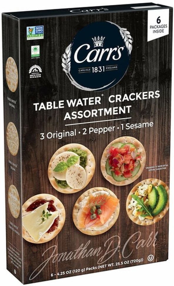 Table Water Crackers, Variety Pack, 25.5 oz