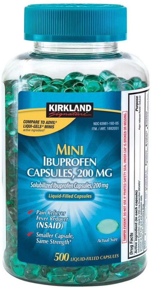 Mini Ibuprofen 200 mg Liquid Gel Capsules, 500 Count