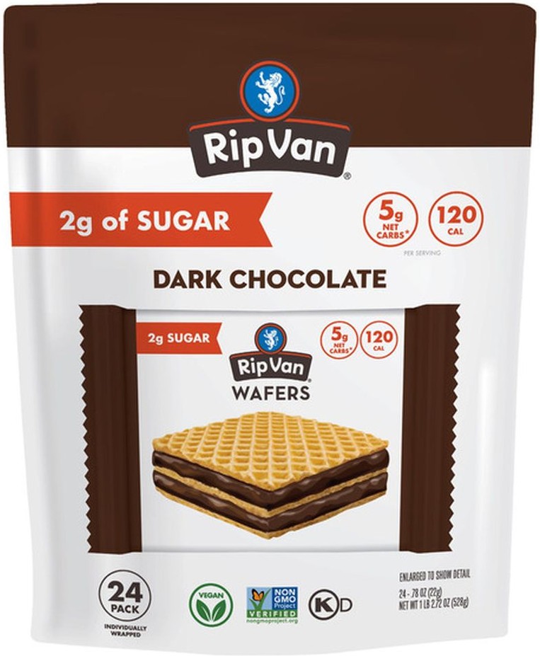 Wafels Dark Chocolate Wafers, 0.78oz, 24--count