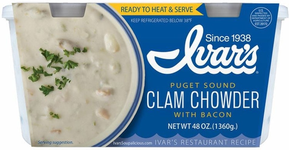 Ivar's Clam Chowder With Bacon, 24 oz, 2-count