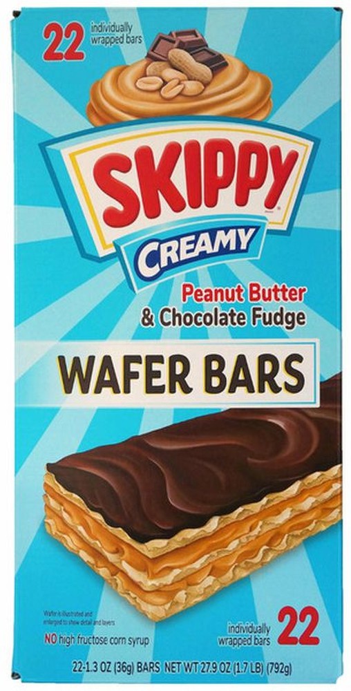 Wafer Bars, Peanut Butter and Chocolate Fudge, 1.3 oz, 22 ct