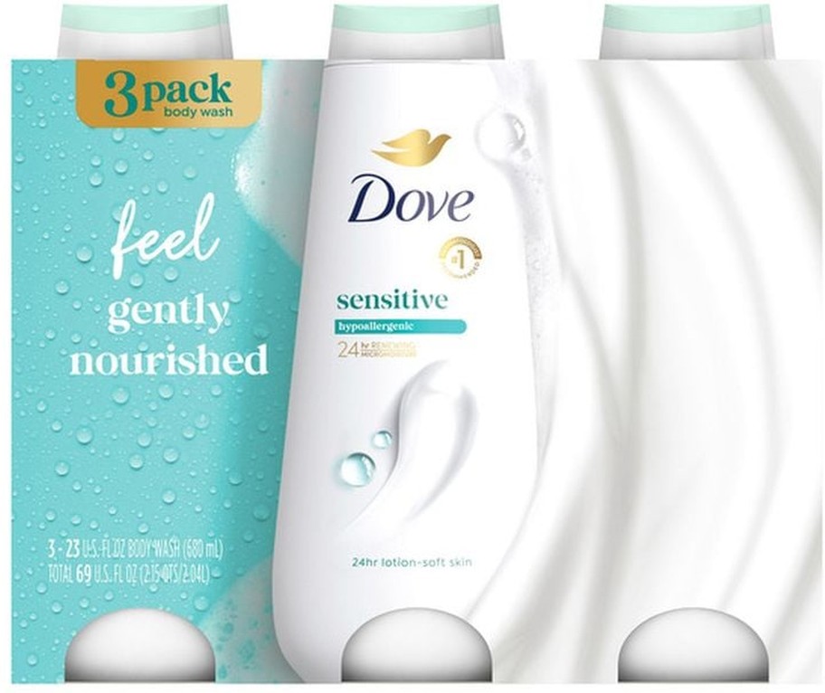 Sensitive Body Wash, 23 fl oz, 3-pack