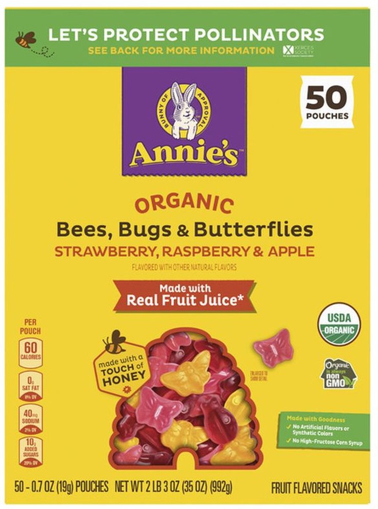 Organic Bees Bugs & Butterflies Snacks, .7oz, 50-count
