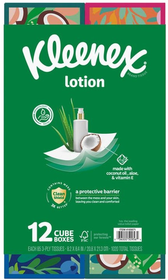 Soothing Lotion Facial Tissue 3-Ply Upright Box 85 Tissues