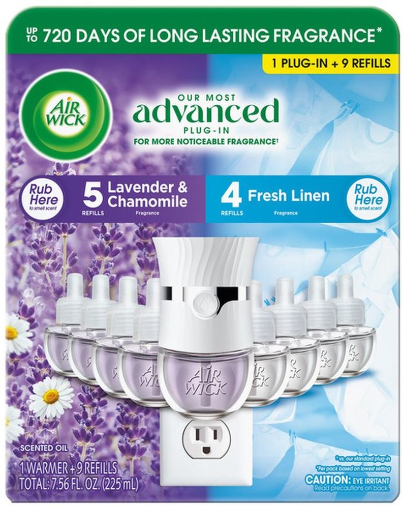 Scented Oils, 1 Warmer + 9 Refills, Variety Pack, Assorted Scents